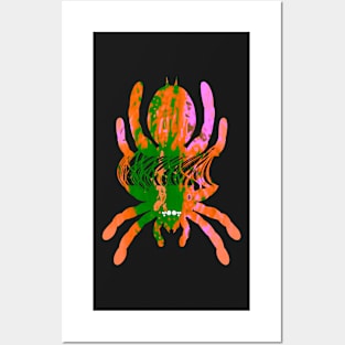 Tarantula Silhouette V73 (Tie Dye) Posters and Art